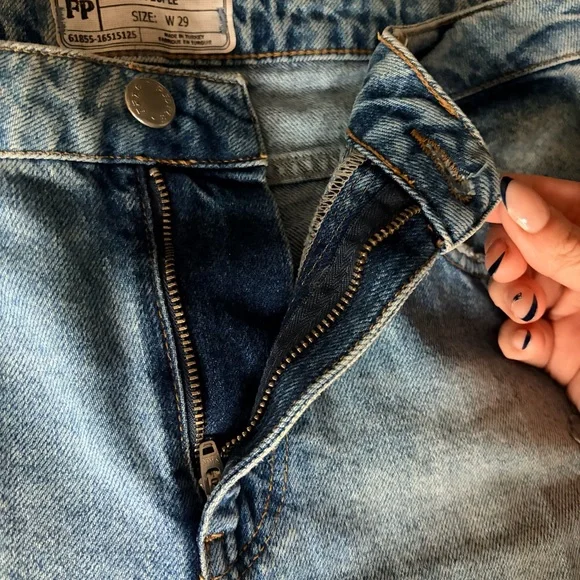 Free People Pearl Bejeweled Straight leg distressed jeans, 29 - Picture 9 of 14